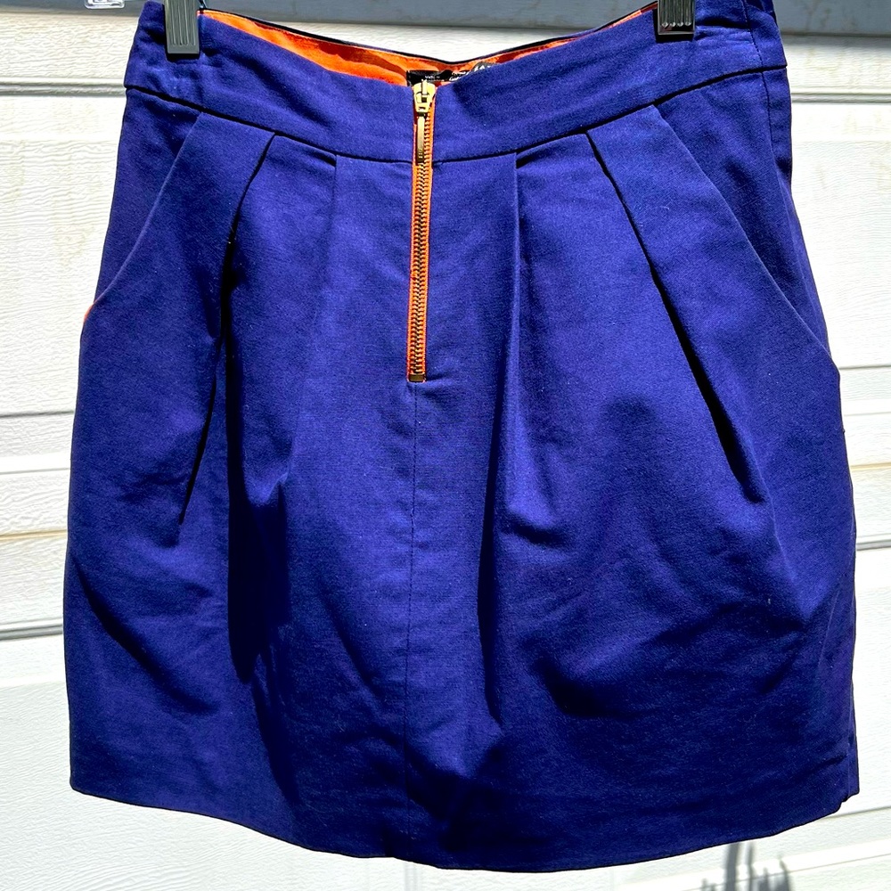 Blue high waist tulip mini skirt 💙 pockets zippers
